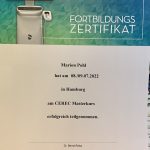 CEREC Masterkurs Zertifikat Marion Pohl